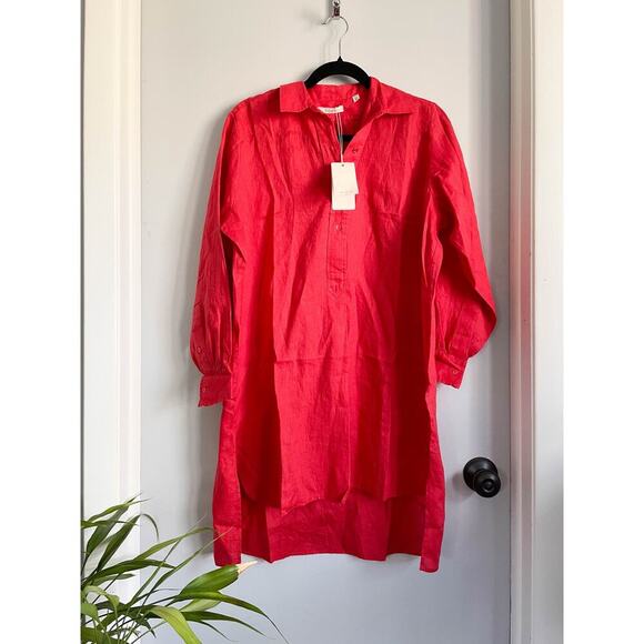 Doen Jora Linen Dress in Scarlet Size XS - Picture 10 of 11